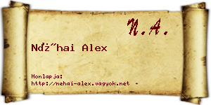 Néhai Alex névjegykártya